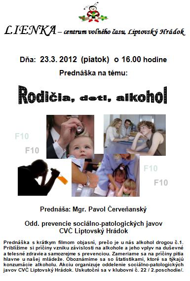 Plagat prednaska - alkoholizmus